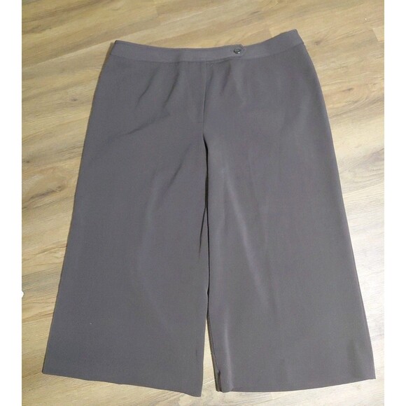 Style & Co Brown 16 Zip Up Culottes Wide Leg Cropped Capri Minamalist Staple - Picture 1 of 8